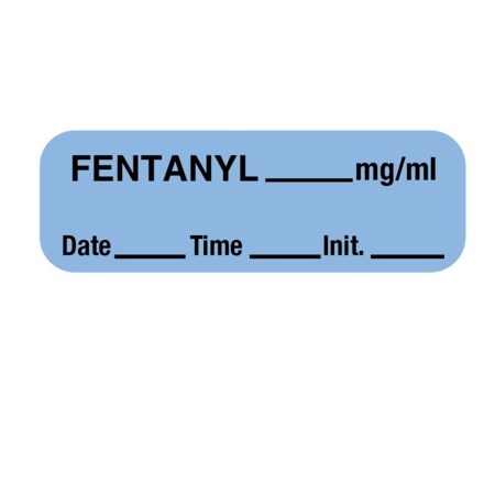 Label, Fentanyl 1/2 X 1-1/2 Blue W/Black